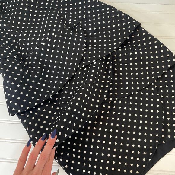 A. J. BARI Vintage Black White Polka Dot Strapless Dress Tiered Size 8 - Picture 2 of 6